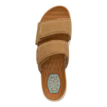Hey Dude Women's Delray Slide Classic Tan Size 7 | Women's Shoes | Women Slip-on Sandals | Comfortable & Light-Weight