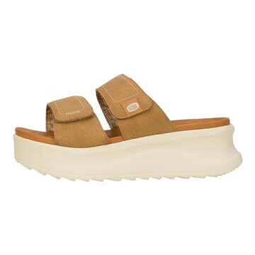 Hey Dude Women's Delray Slide Classic Tan Size 7 | Women's Shoes | Women Slip-on Sandals | Comfortable & Light-Weight