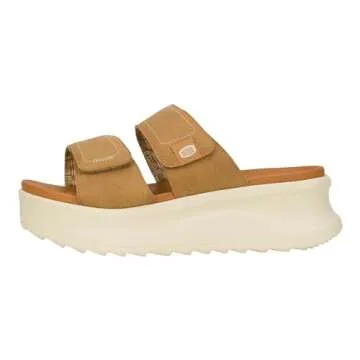 Hey Dude Women's Delray Slide Classic Tan Size 7 | Women's Shoes | Women Slip-on Sandals | Comfortable & Light-Weight