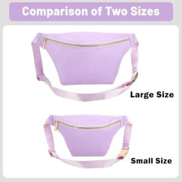 YogoRun Waist Bag Pack Nylon Fanny Pack Crossbody Bag Belt Pack Bag for Women Purple Fanny Bag(Large,Purple)