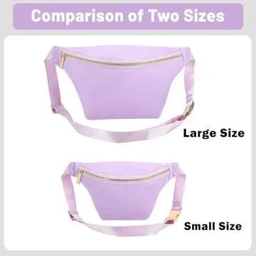 YogoRun Waist Bag Pack Nylon Fanny Pack Crossbody Bag Belt Pack Bag for Women Purple Fanny Bag(Large,Purple)