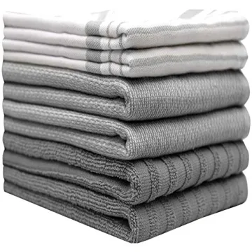 Eco-Friendly Cotton Kitchen Towels 6-Pack with Hanging Loop