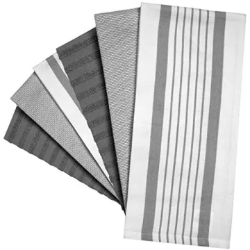 Eco-Friendly Cotton Kitchen Towels 6-Pack with Hanging Loop