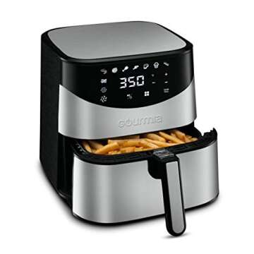 Gourmia GAF645 Digital Stainless Steel Air Fryer - Oil-Free Healthy Cooking - 6-Quart Capacity - 8 C...