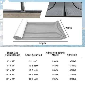 KXKZREN Boat Flooring EVA Foam Decking Sheet Faux Teak Marine Mat Marine Carpet Cooler Tops Non-Slip...