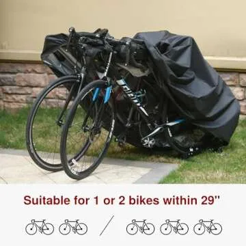 Puroma Bike Cover Outdoor Waterproof Bicycle Covers Rain Sun UV Dust Wind Proof with Lock Hole for Mountain Road Electric Bike, XL (Basic Black)