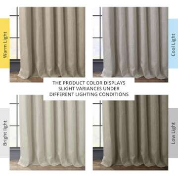 HPD Half Price Drapes Faux Linen Textured Room Darkening Curtains for Bedroom 96 Inches Long (1 Panel), 50W X 96L Curtains for Living Room Home Decor, Oatmeal