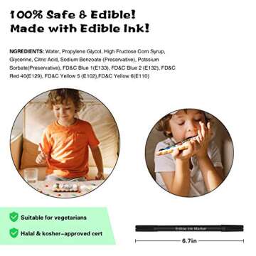 Lhedon 4 Pcs Black Edible Food Coloring Markers