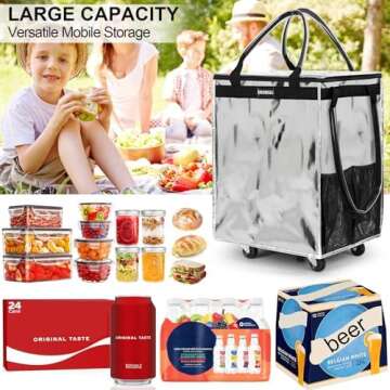 Durable Large Reusable Grocery Bag on Wheels for All Uses