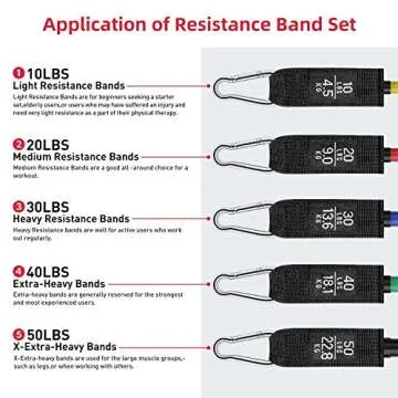 WOFALA Resistance Bands Set – 12 PCS Exercise Bands with Handles – Workout Bands Stackable up to 150lb – Door Anchor and Travel Pouch Included – Ideal for Home Workout, Gym, Training…