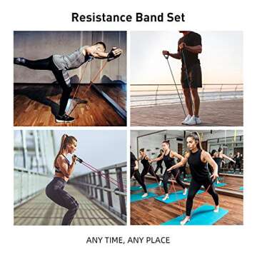 WOFALA Resistance Bands Set – 12 PCS Exercise Bands with Handles – Workout Bands Stackable up to 150lb – Door Anchor and Travel Pouch Included – Ideal for Home Workout, Gym, Training…