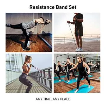 WOFALA Resistance Bands Set – 12 PCS Exercise Bands with Handles – Workout Bands Stackable up to 150lb – Door Anchor and Travel Pouch Included – Ideal for Home Workout, Gym, Training…
