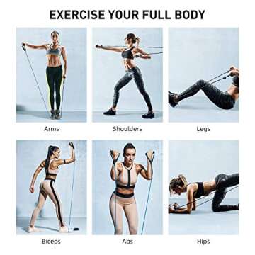 WOFALA Resistance Bands Set – 12 PCS Exercise Bands with Handles – Workout Bands Stackable up to 150lb – Door Anchor and Travel Pouch Included – Ideal for Home Workout, Gym, Training…