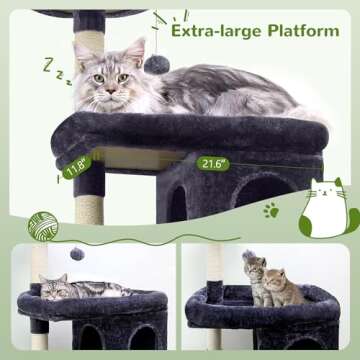 Sturdy 72in Cat Tree for Large Cats - Globlazer