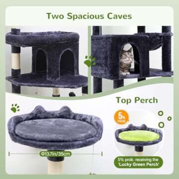 Sturdy 72in Cat Tree for Large Cats - Globlazer