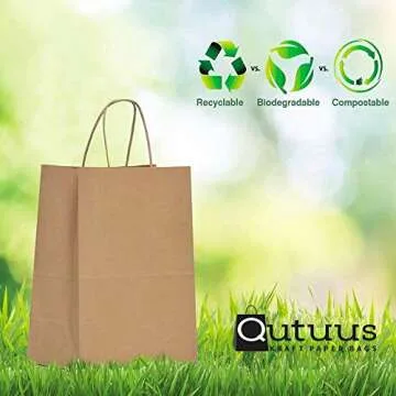 Qutuus Kraft Paper Bags Bulk for Eco-Friendly Gifting