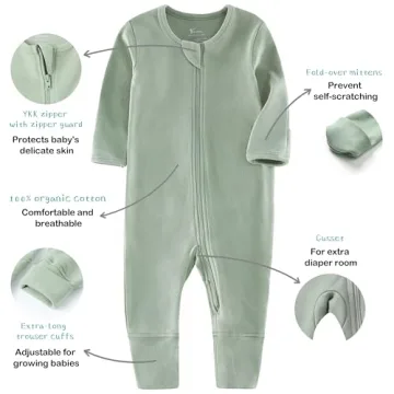 O2 BABY Organic Cotton Baby Pajamas for Newborns