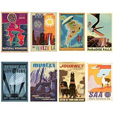 LINKEDWIN Our Adventure Book, Up Scrapbook Album with Movie Themed Postcards, Wedding and Anniversary Photo Album, Memory Keepsake, 11.6 x 7.5 inch, 80 Pages (Light Brown Pages)