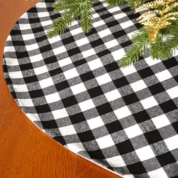 Sattiyrch Buffalo Plaid Christmas Tree Skirt 48 in for Holiday Style