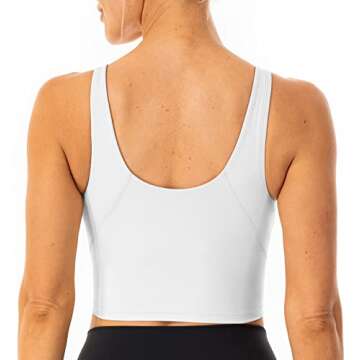 Lavento Women's Longline Sports Bras Padded Yoga Crop Tank Top with Built in Bra
