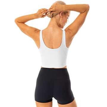 Lavento Women's Longline Sports Bras Padded Yoga Crop Tank Top with Built in Bra