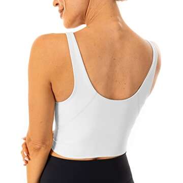 Lavento Women's Longline Sports Bras Padded Yoga Crop Tank Top with Built in Bra