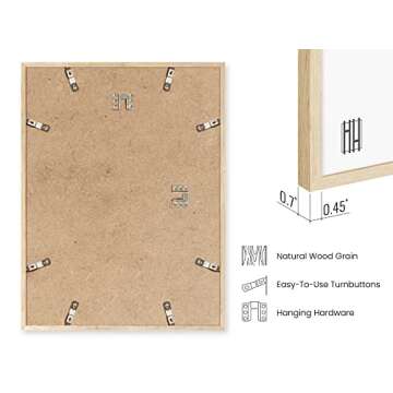 HAUS AND HUES Picture Frame, Beige Oak Wood, 11x14 inches, 3 Pack