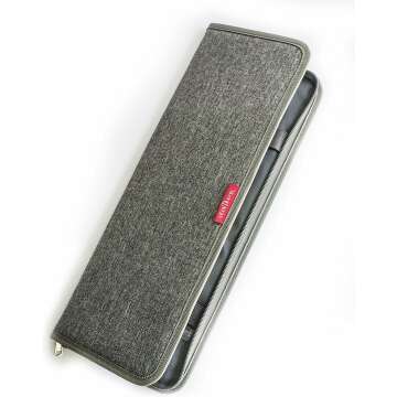 Grey Tie Case Organizer for Travel & Cufflinks