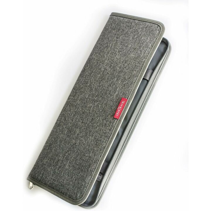 Grey Tie Case Organizer for Travel & Cufflinks