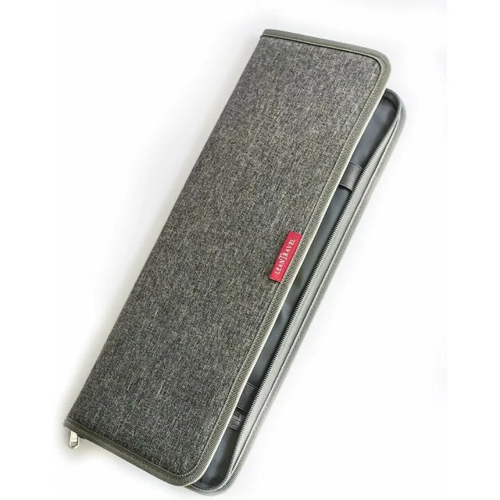 Grey Tie Case Organizer for Travel & Cufflinks