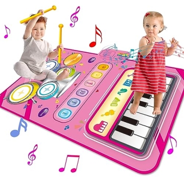 2 in 1 Piano Mat Montessori Toys for 1-2 Year Old Girls | Educational Musical Fun