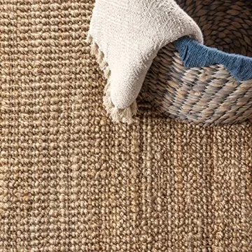 Hand Woven Chunky Jute Indoor Area Rug - JONATHAN Y