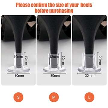 PAMASE 18 Pairs 3 Sizes Grass High Heel Protectors for Walking on Grass and Uneven Floor, Clear Heel Sink Stoppers for Women Wedding Shoes