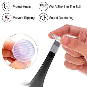 PAMASE 18 Pairs 3 Sizes Grass High Heel Protectors for Walking on Grass and Uneven Floor, Clear Heel Sink Stoppers for Women Wedding Shoes