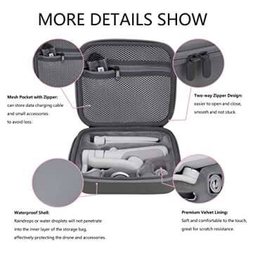 Flyekist Storage Bag for DJI OM 5, Portable Waterproof Travel Carrying Case Fits DJI OSMO 5 Smartphone Gimbal Stabilizer and Accessories