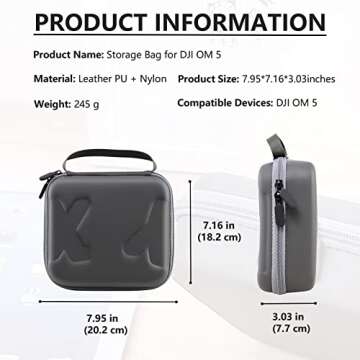 Flyekist Storage Bag for DJI OM 5, Portable Waterproof Travel Carrying Case Fits DJI OSMO 5 Smartphone Gimbal Stabilizer and Accessories
