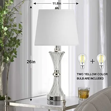 Touch Control Table Lamp Set USB Charging Dimmable Elegance