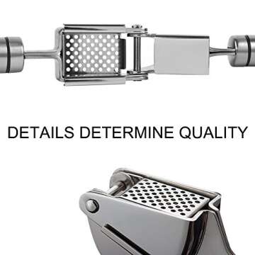 Sunkuka Premium Garlic Press Set - Large Capacity Stainless Steel Mincer, Crusher & Peeler, Ergonomi...