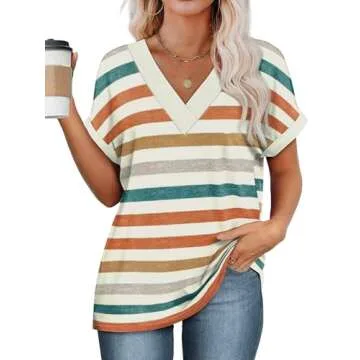 WIHOLL Summer Tops for Women - Stylish V Neck Shirt