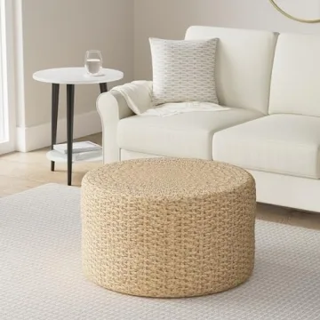 Oriental Furniture Rush Grass Knotwork Coffee Table/Ottoman - Natural