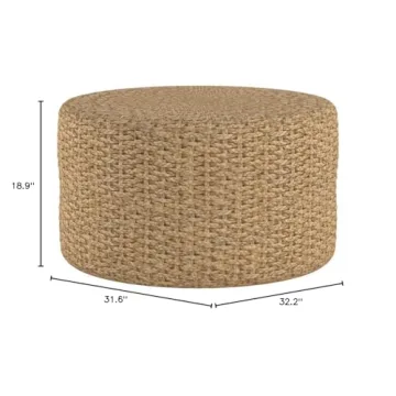 Oriental Furniture Rush Grass Knotwork Coffee Table/Ottoman - Natural