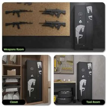 KAER 5-7 Gun Safe,Gun Safes for Home Rifles and Pistols,Combination Gun Safes,Gun Safe & Cabinet,Gun Cabinet for Rifles and Shotguns,Gun Cabinets with Drawers, Pistol Pouch and Removable Shelf