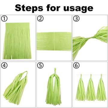 Fonder Mols Tassel Garland DIY Kit Papel Picado Decor Birthday Party Mexican Fiesta Hanging Decorati...