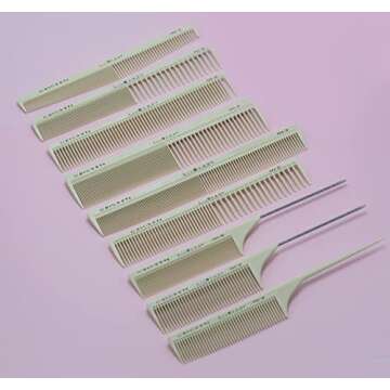 Cricket Silkomb Pro-50 Fine Tooth Rattail Comb for Hair – Precision Styling Tool with Seamless Teeth & Metal Tail for Sectioning, Weaving, and Smooth Detangling, Ideal for Professional Use