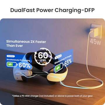 Kiwi Design H4 Boost Battery Halo Head Strap for Meta Quest 3/3S/Oculus Quest 3, Lightweight Comfort...