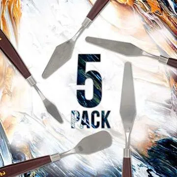 U.S. Art Supply 5-Piece Palette Knife Set for Artists and Bakers