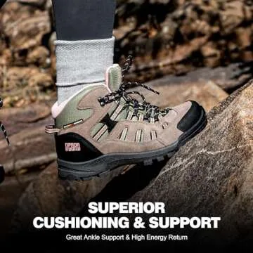 R CORD Women's Lightweight Waterproof Hiking Boots