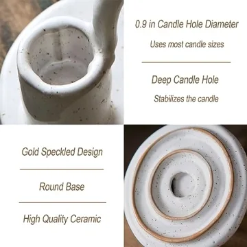 Kendiis Handmade Ceramic Candle Holder for Taper Candles