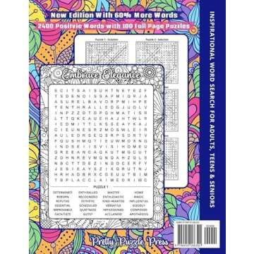 Inspirational Word Search for Adults, Teens & Seniors: Large Print Word Search Puzzle Book to Keep t...