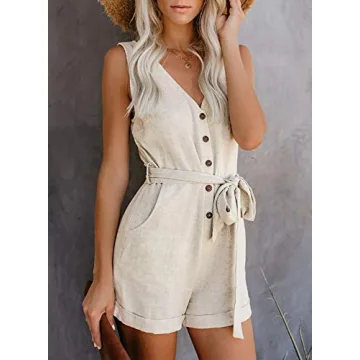 Acelitt Women's Casual Summer Jumpsuit with Pockets